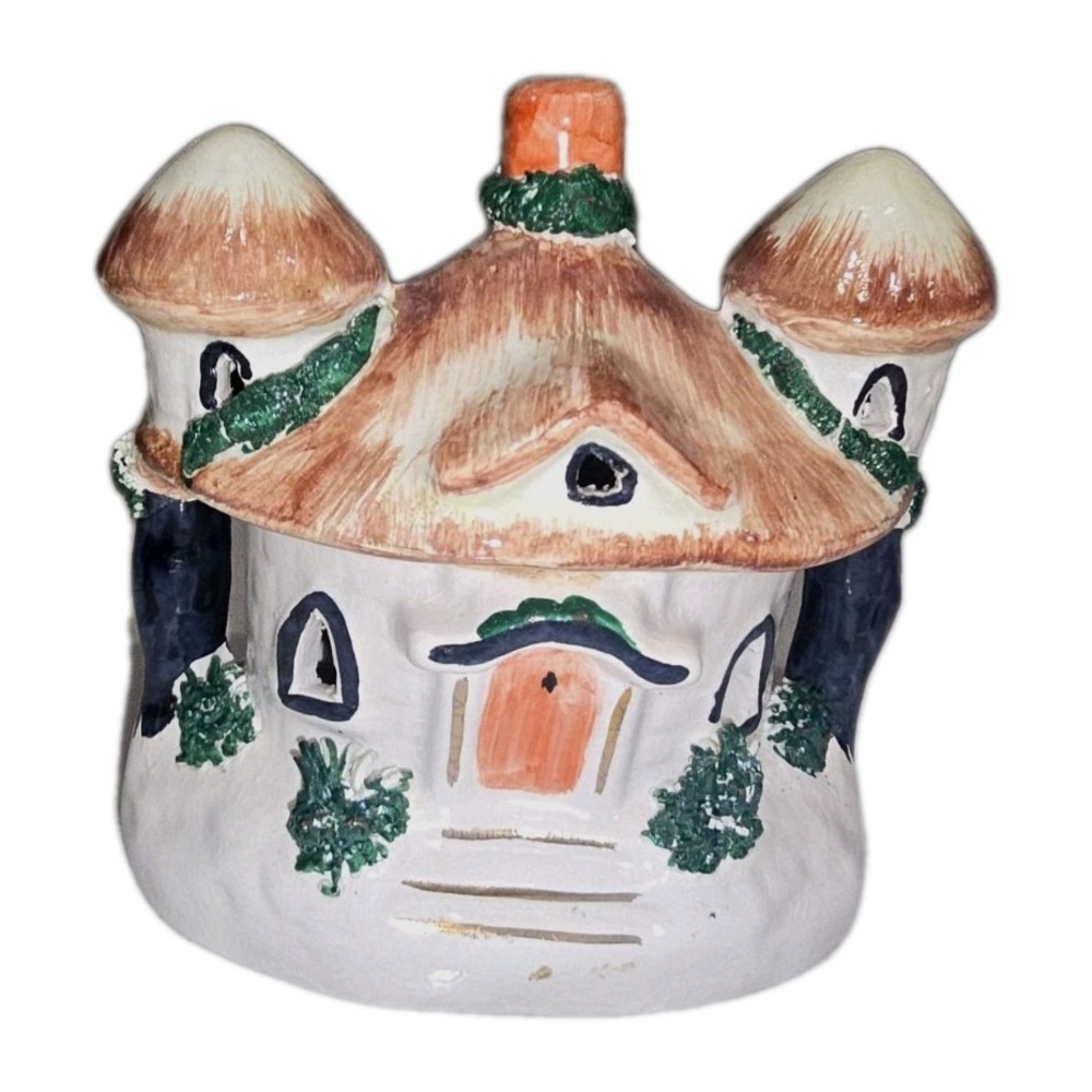 STAFFORDSHIRE Pottery  England Burner Victorian Cottage House Antiq. Cottagecore
